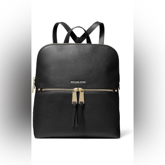 MICHAEL Michael Kors Handbags - NWT 🆕✨ MICHAEL KORS DALLAS SLIM  LEATHER BACKPACK 🎒 BLACK